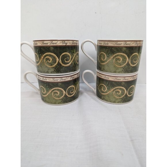 American Atelier Bouquet Garni 5011 Flat Coffee Cup 6 Oz Lot of 4 - Picture 3 of 6